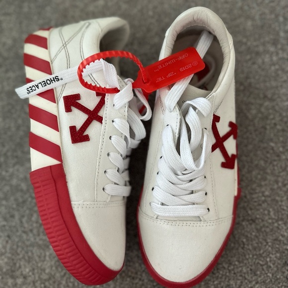 Off-White Shoes - Off-White Lace-Up Cotton Canvas Sneakers